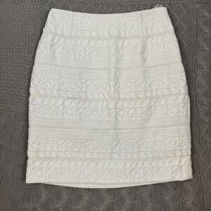 Worth Cream Textured Pencil Skirt ~ 0